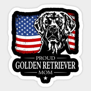 Golden Retriever Mom American Flag patriotic dog Sticker